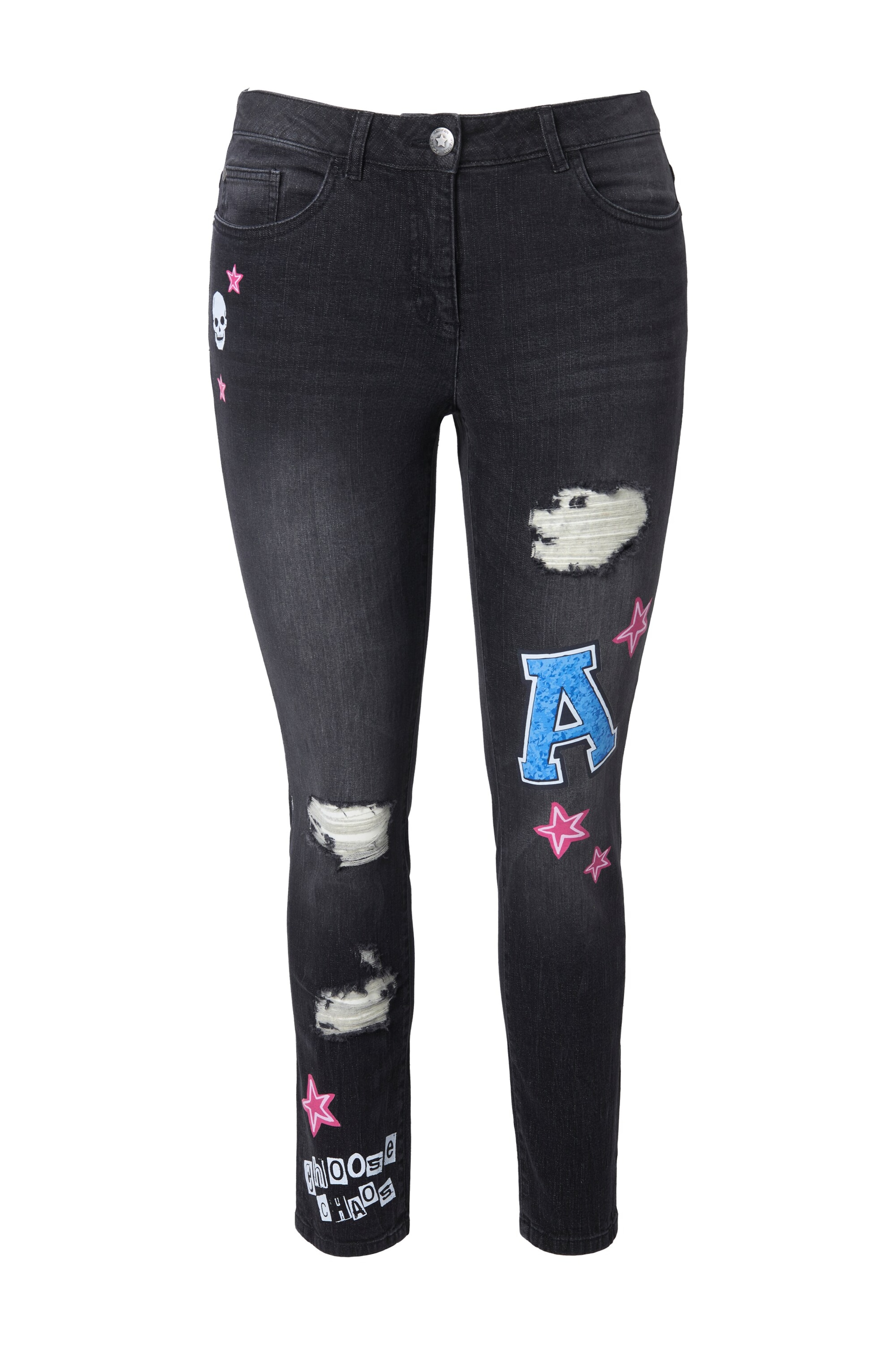 Angel of Style Slim fit Jeans in Black: front