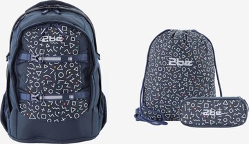 2be Schulrucksack-Set in Blau: predná strana