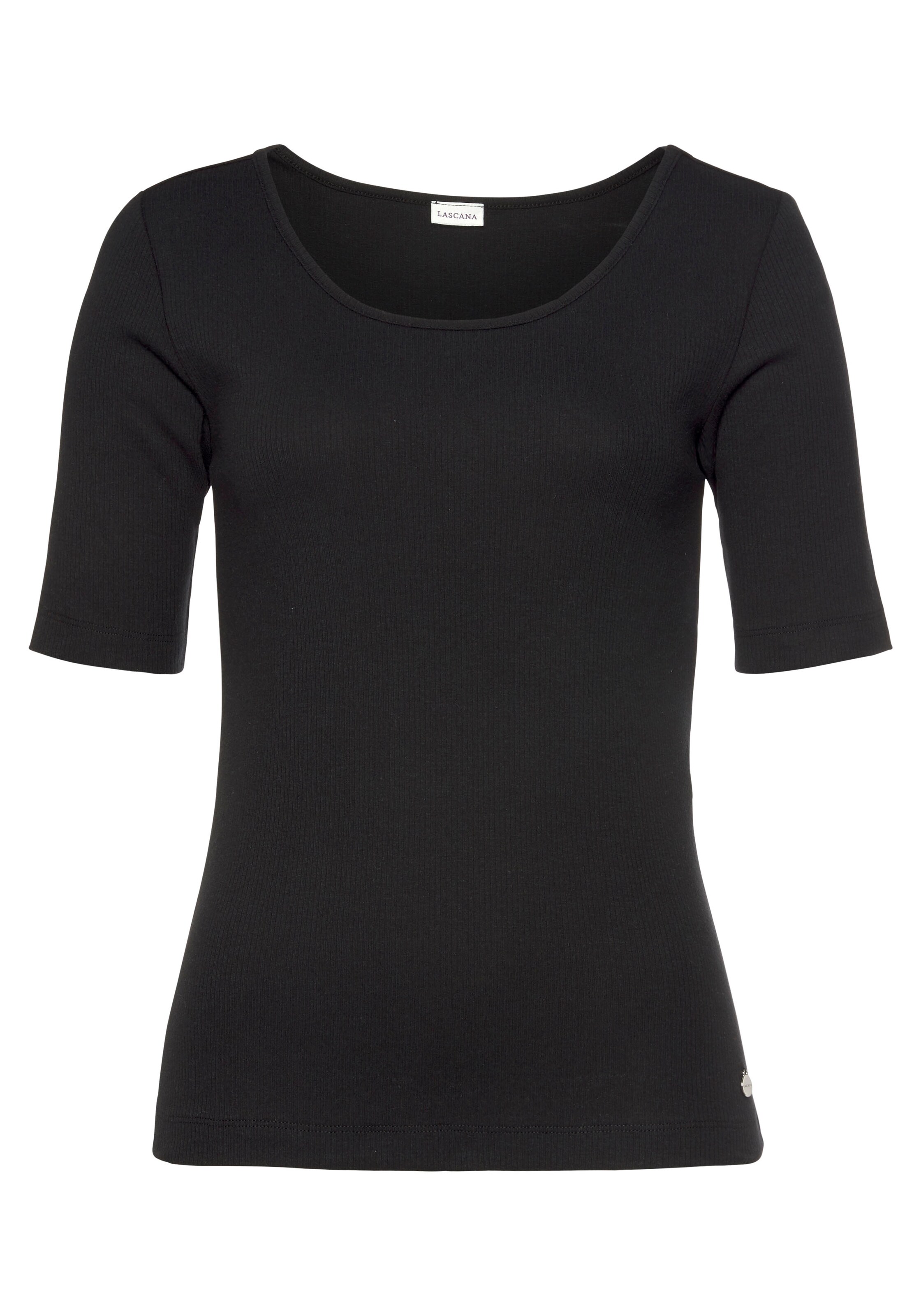 LASCANA Koszulka do spania w kolorze czarny: przód