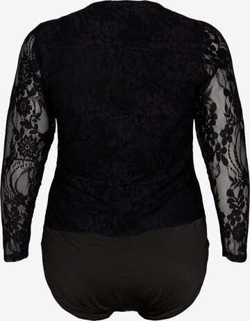 Zizzi Blouse Bodysuit 'MLILO' in Black