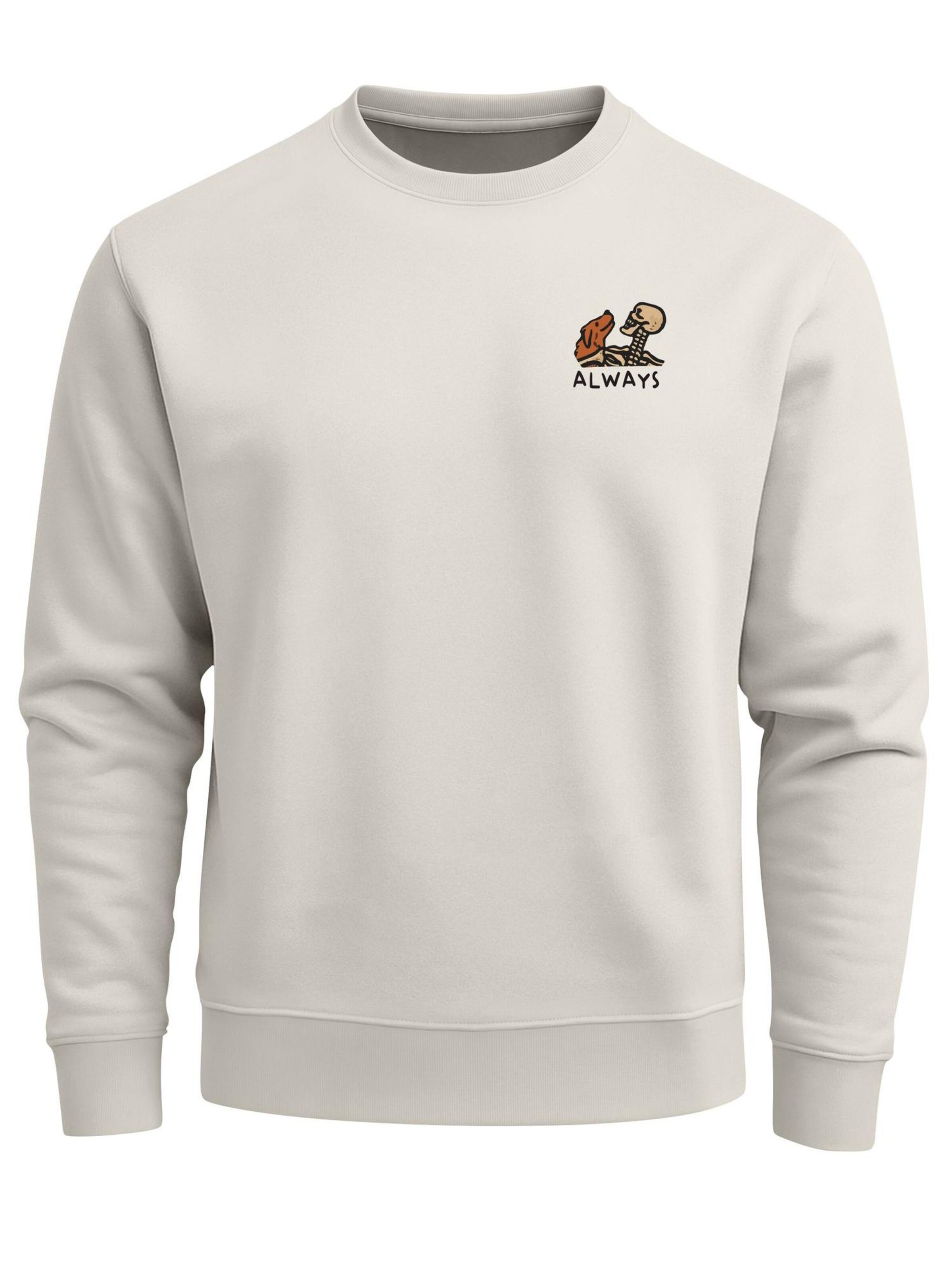 Neverless Sweatshirt 'Alway by your side' in Beige: front