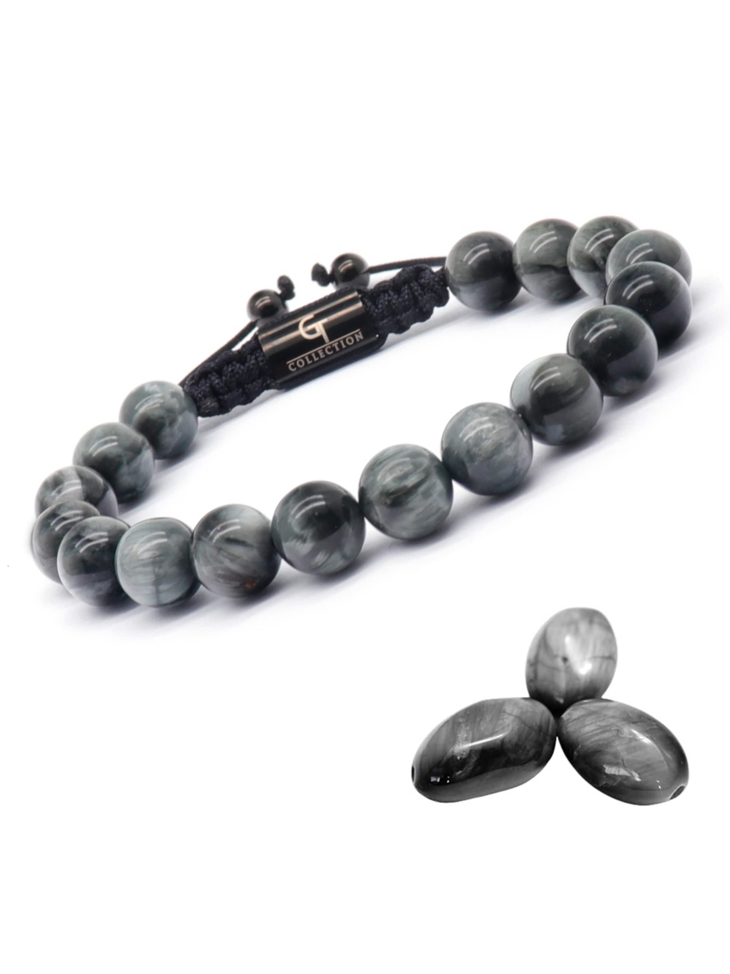 GT Collection - Pulsera 'Single-Bead' en gris: frente