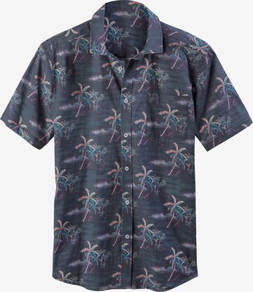 BEACH TIME Button Up Shirt in Blue: front