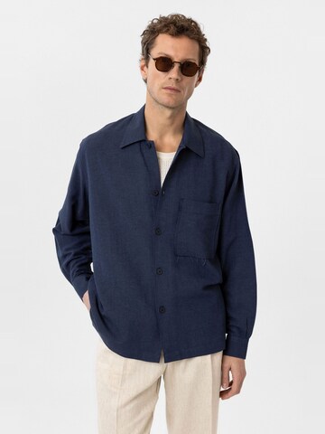 Coupe regular Chemise 'Ash' Antioch en bleu : devant