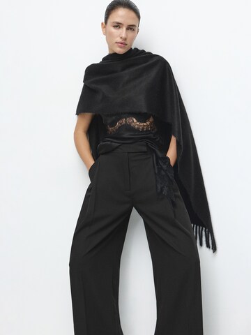 MANGO Wide leg Pleat-front trousers 'MILO' in Black
