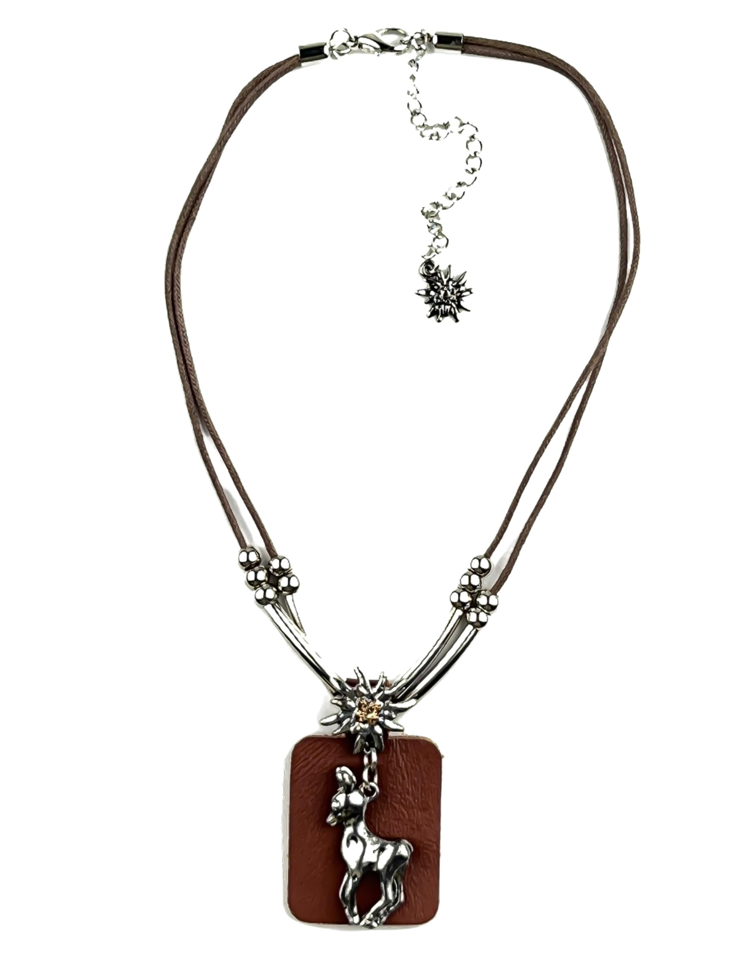 Allgäu Rebell Necklace 'Lotti' in Brown: front