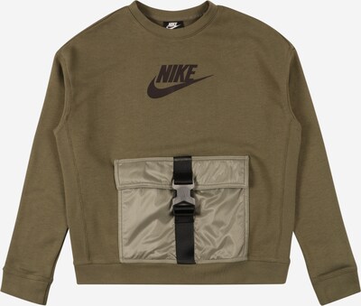 Nike Sportswear Sweatshirt in de kleur Donkerbruin / Olijfgroen / Zwart, Productweergave