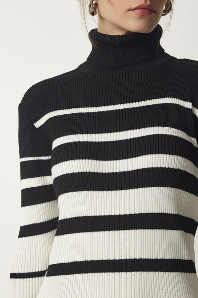 Happiness İstanbul Плетена рокля в светлобежово / черно, Преглед на продукта