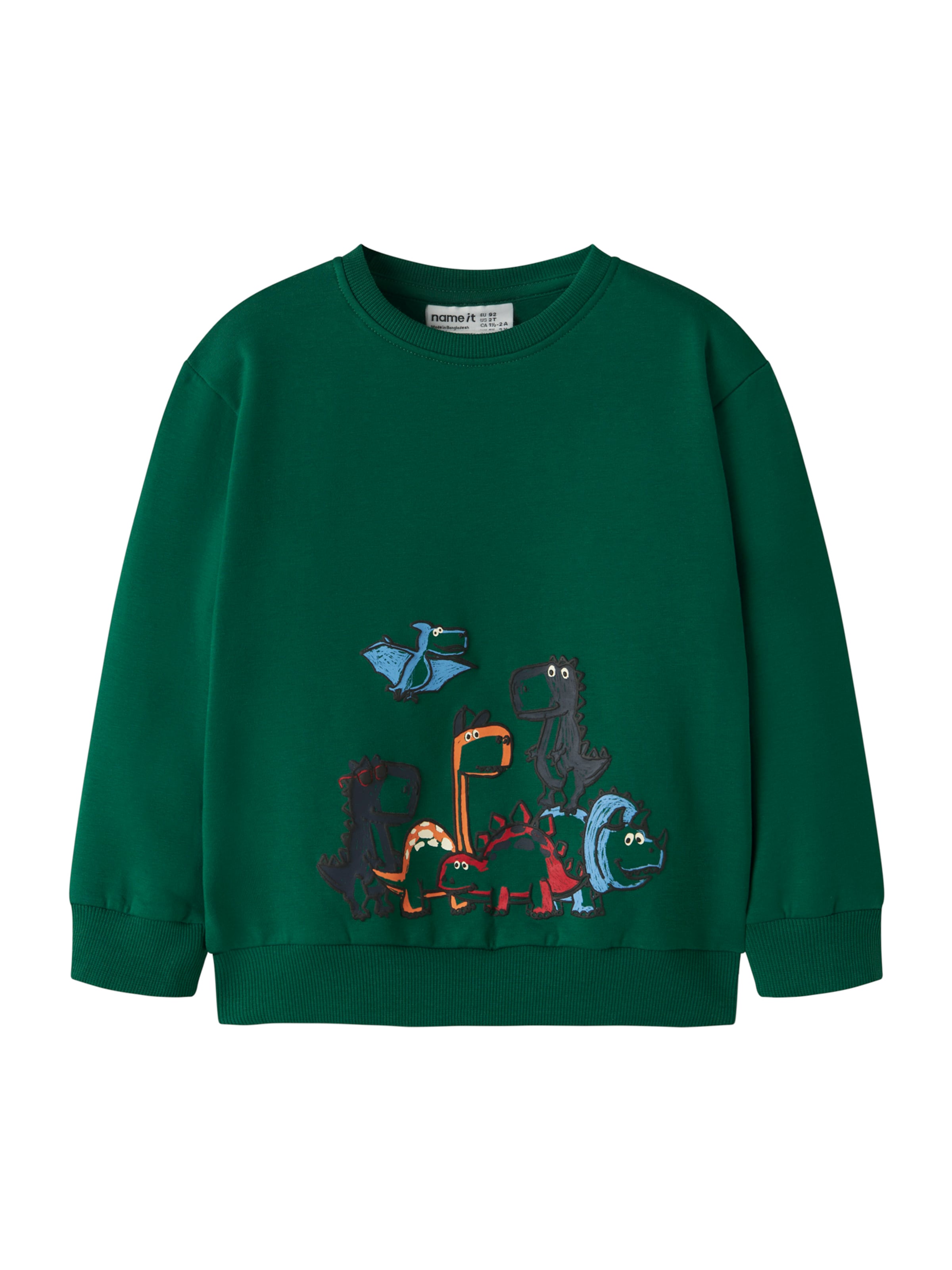 NAME IT Sweatshirt 'NMMLEON' in Groen: voorkant