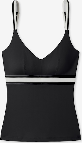 SCHIESSER Triangle Tankini 'Californian Dream' in Black: front