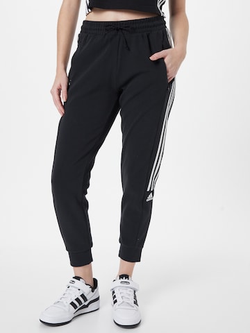 ADIDAS SPORTSWEAR Tapered Workout Pants 'Aeroready -Touch' in Black: front