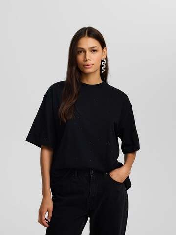 Bershka Shirt in Zwart: voorkant