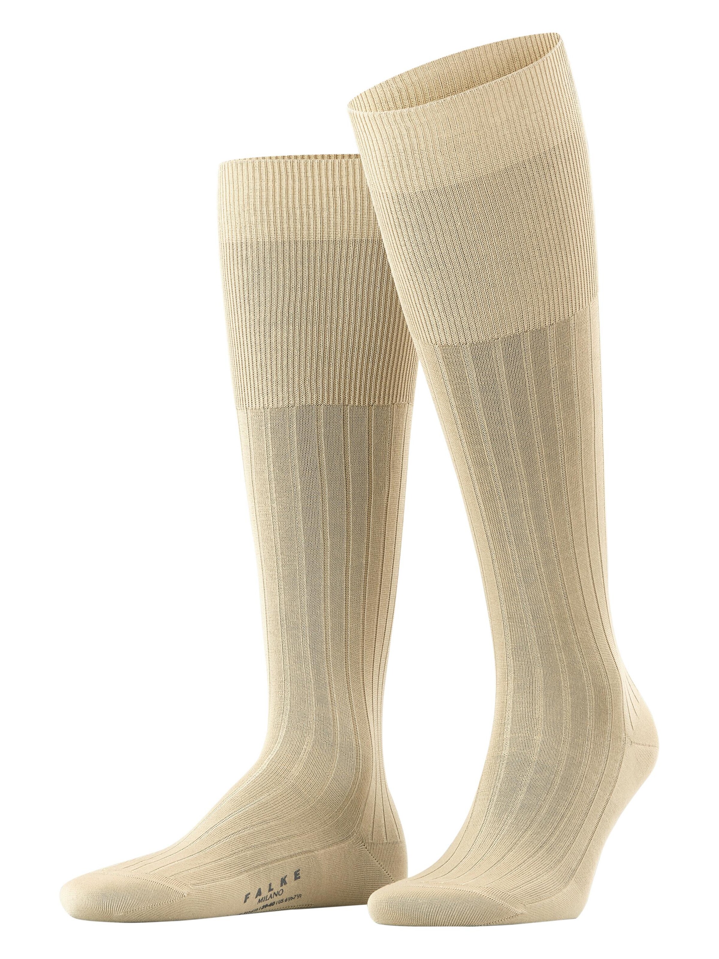 FALKE Knee High Socks 'Milano' in Beige: front