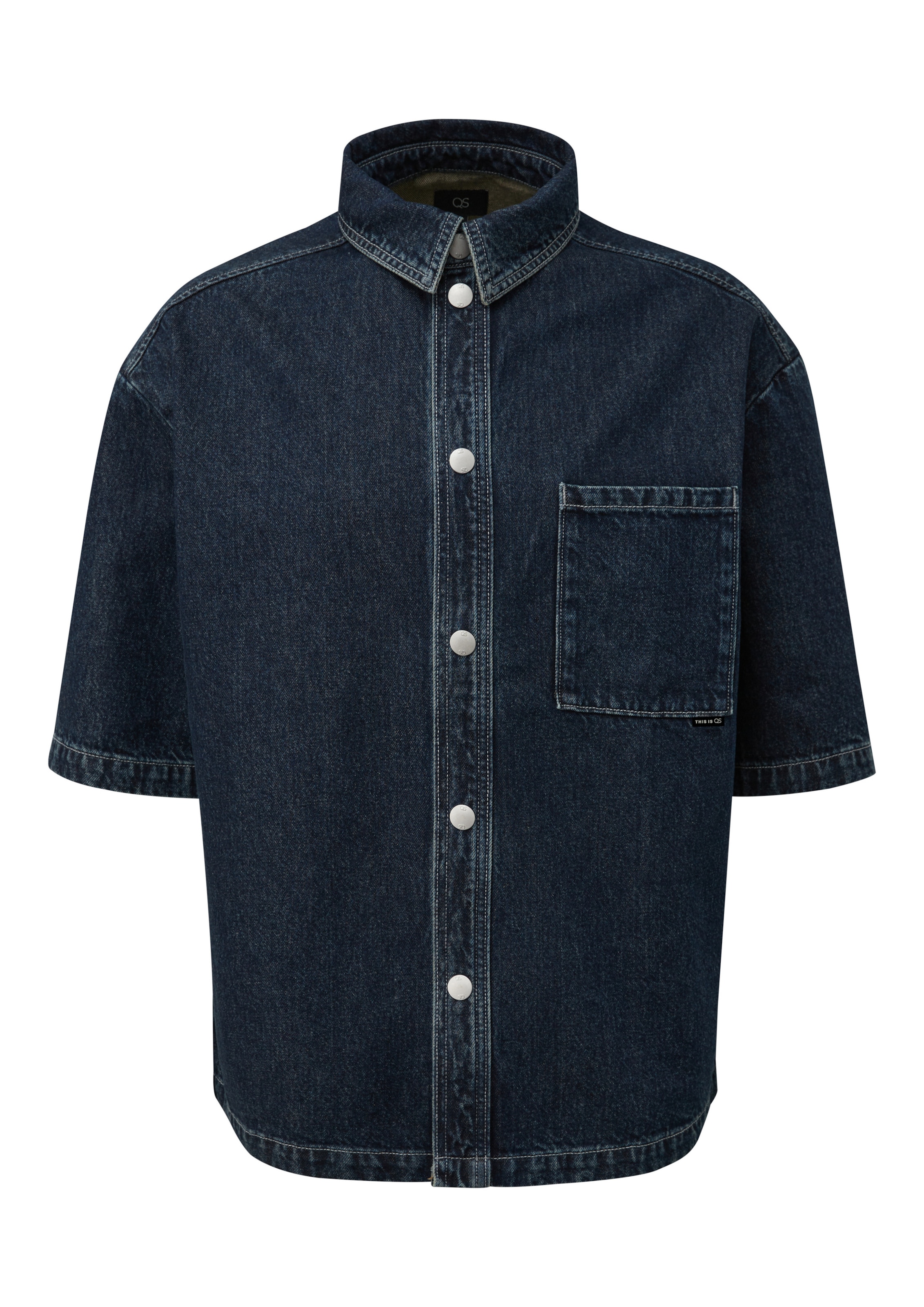 QS Comfort fit Overhemd in Blauw: voorkant