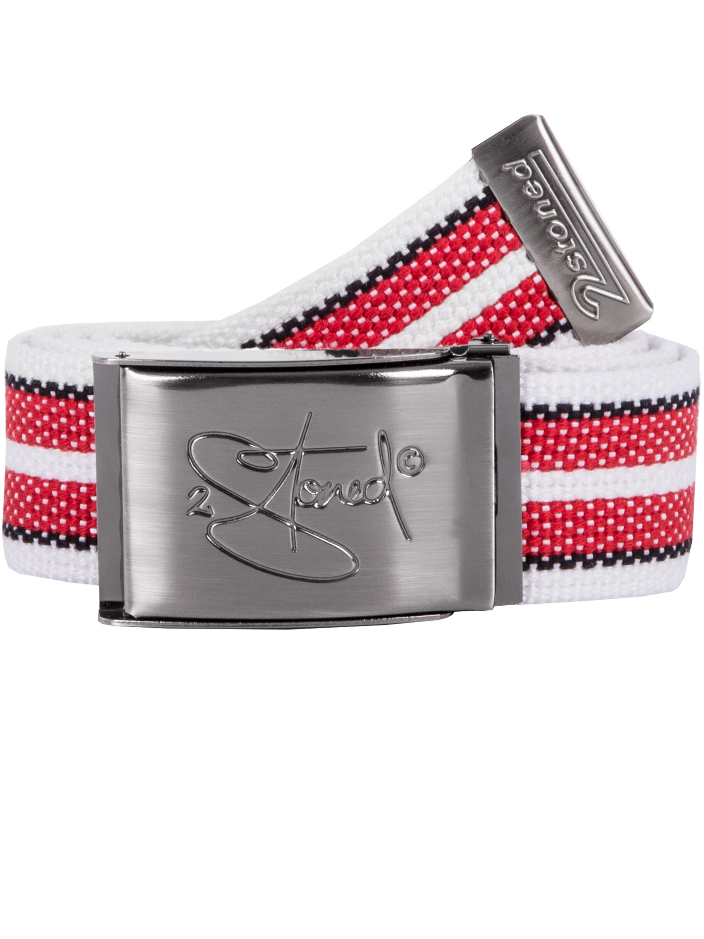 2Stoned Belt 'Classic Matt Bottle-Opener' in Red: front