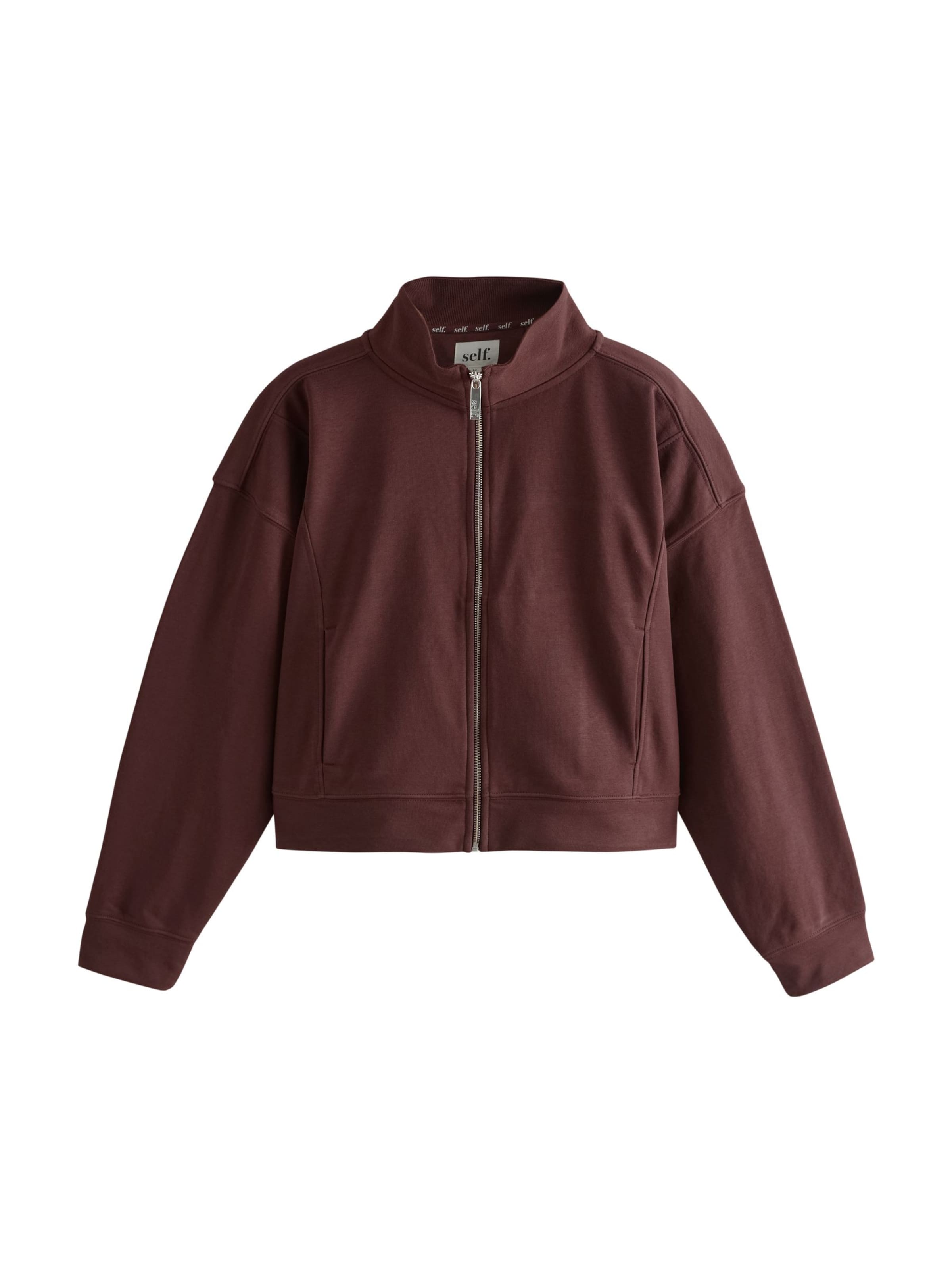 self. Sweat jacket in Brown: front