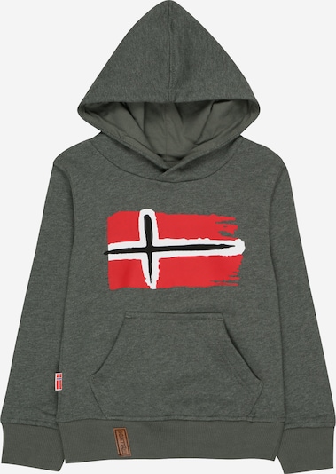 Hanorac sport 'Trondheim' TROLLKIDS pe kaki / roșu / negru / alb, Vizualizare produs