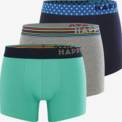 Happy Shorts Boxers ' 3-Pack Ostern ' en turquoise / bleu foncé / gris chiné / mélange de couleurs, Vue avec produit