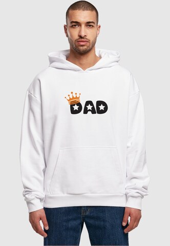 Merchcode Sweatshirt 'Fathers Day - King Dad' in Weiß: predná strana