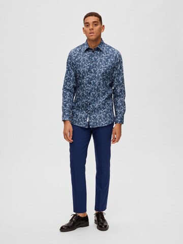 SELECTED HOMME Slim fit Button Up Shirt 'SLHEthan' in Blue