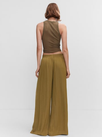 MANGO Wide leg Pants 'Moon' in Yellow