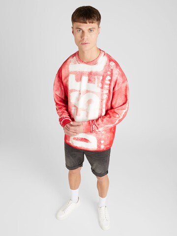 DIESEL Sweatshirt 'S-BUNT-BISC' in Red