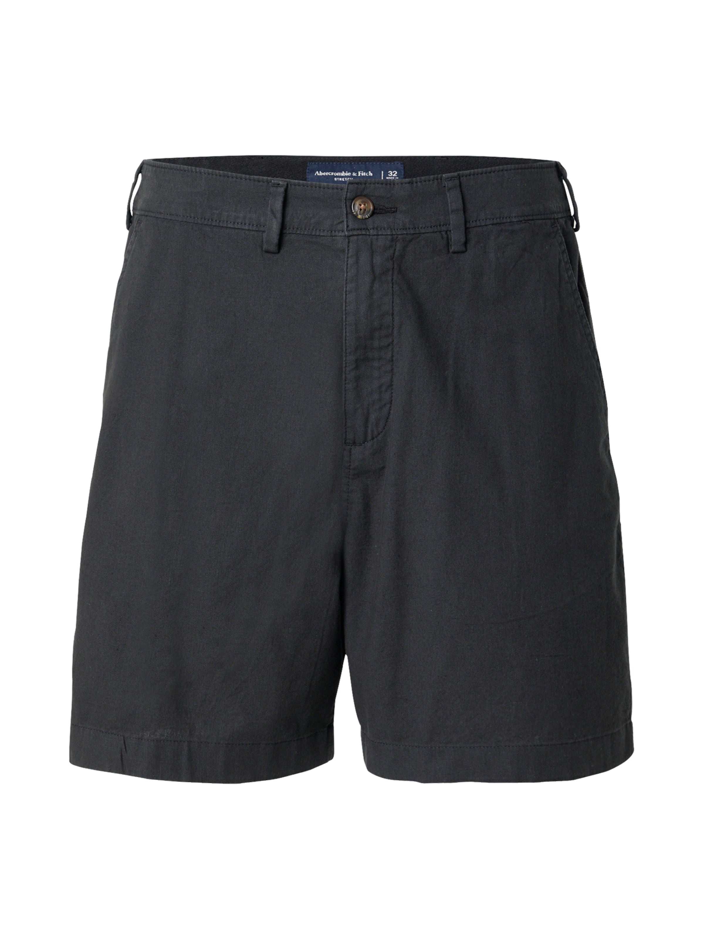 Abercrombie & Fitch Loosefit Lærredsbukser i sort: forside