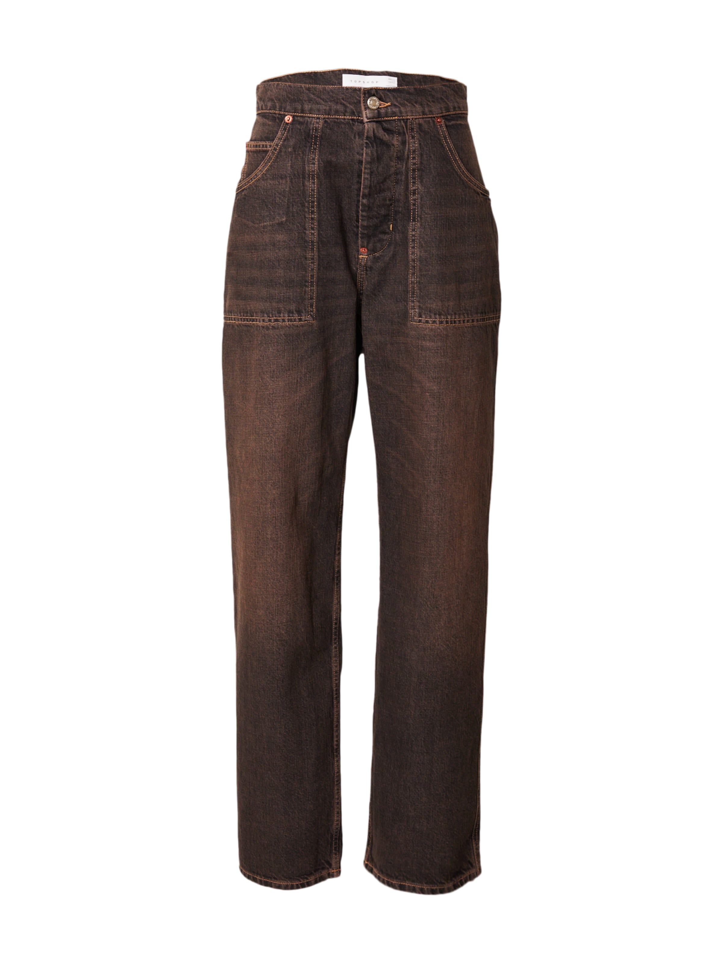 TOPSHOP Wide leg Jeans 'Gold Rush' in Bruin: voorkant