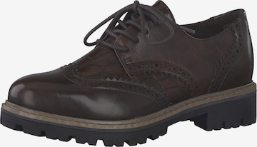 MARCO TOZZI Обувки с връзки в кафяво: отпред