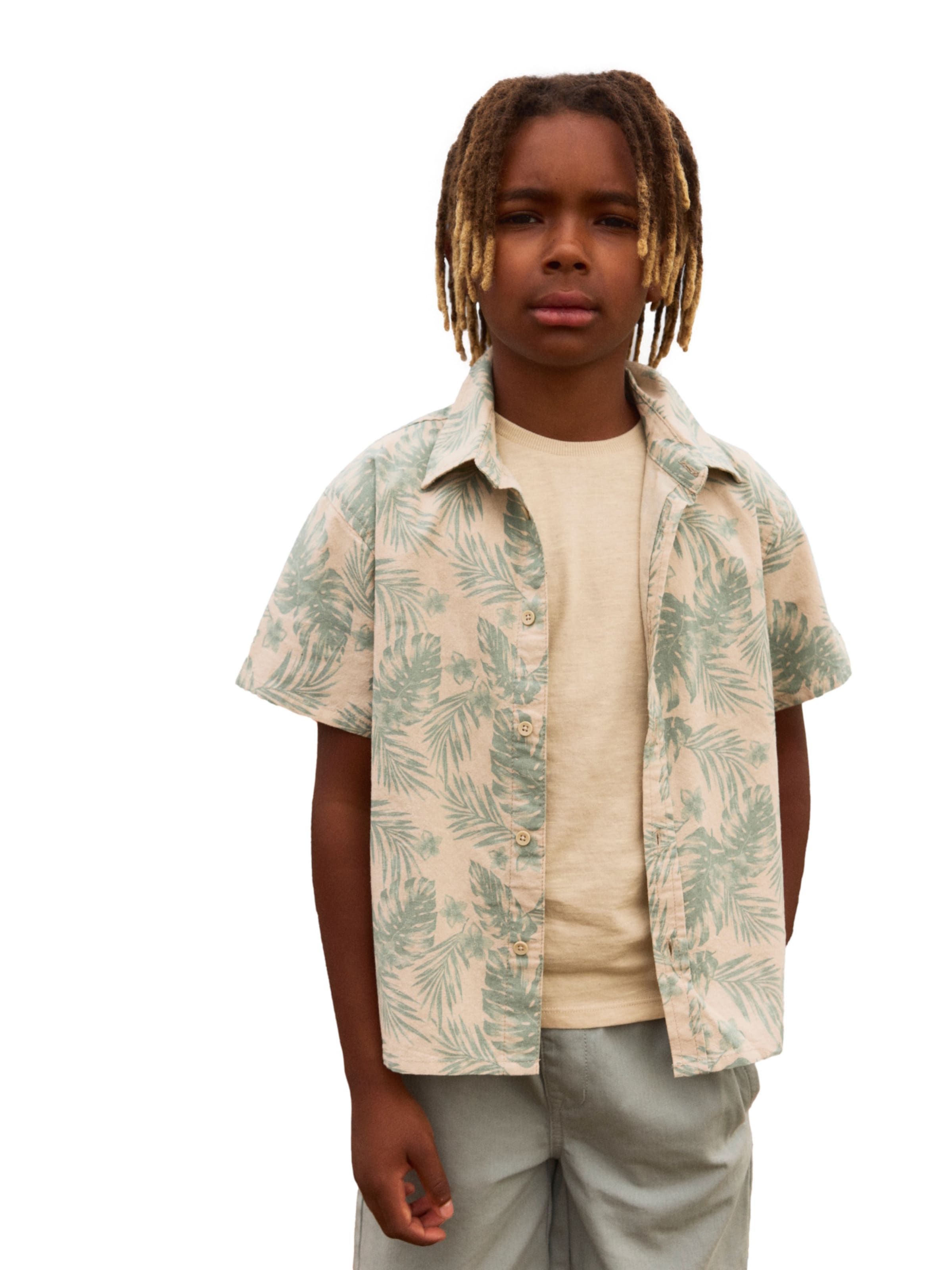 NAME IT - Regular Fit Camisa 'Hejon' em bege: frente