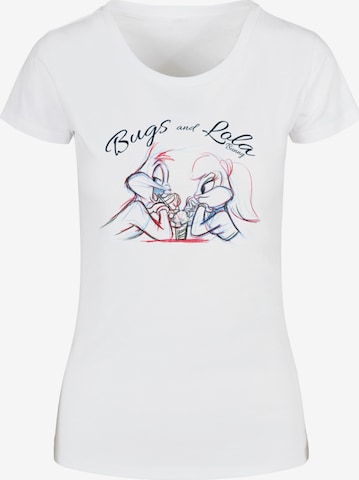 ABSOLUTE CULT T-Shirt 'Looney Tunes - Bugs and Lola' in Weiß: predná strana