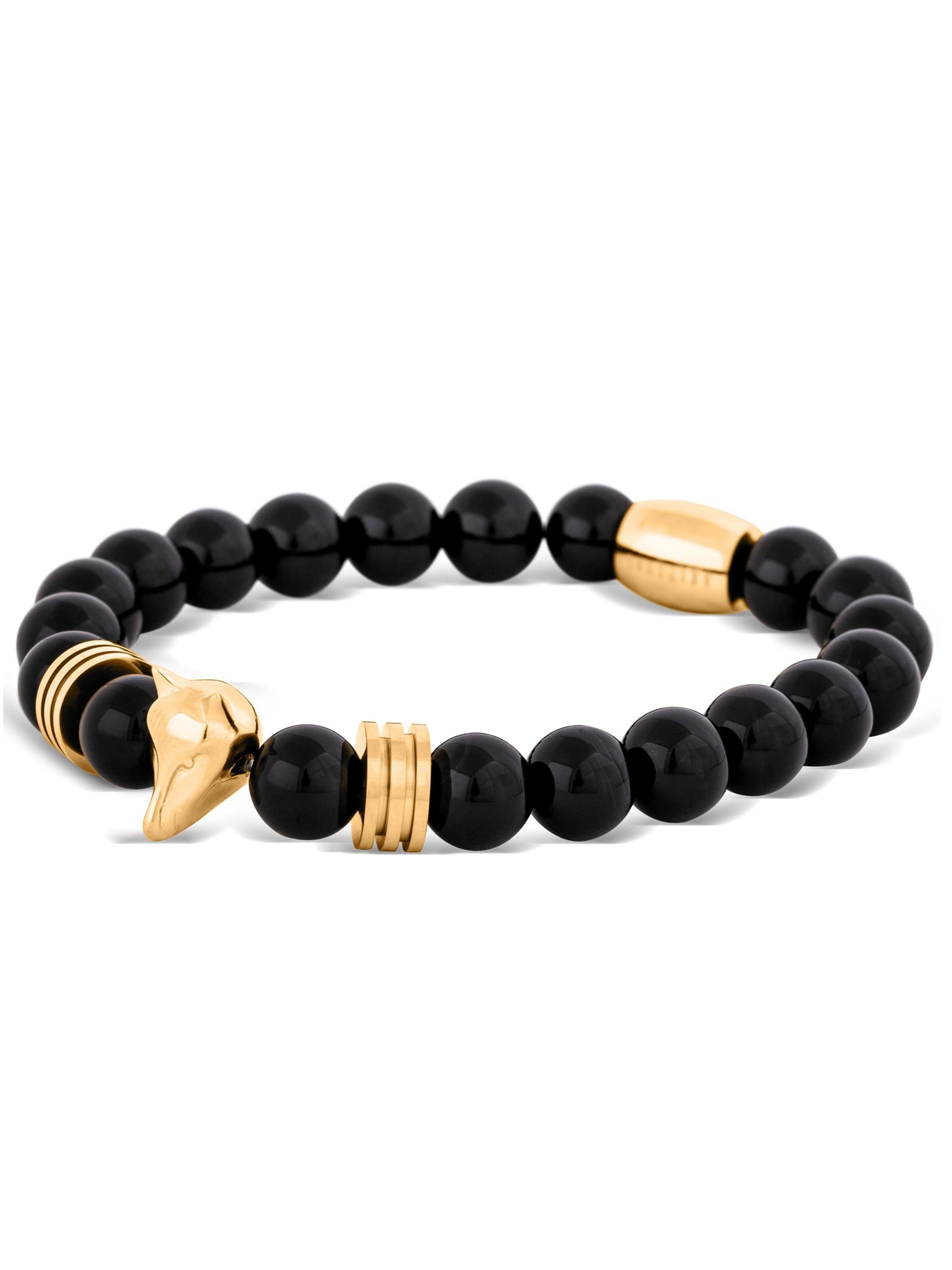 Akitsune Bracelet 'Obsidius' in Gold: front