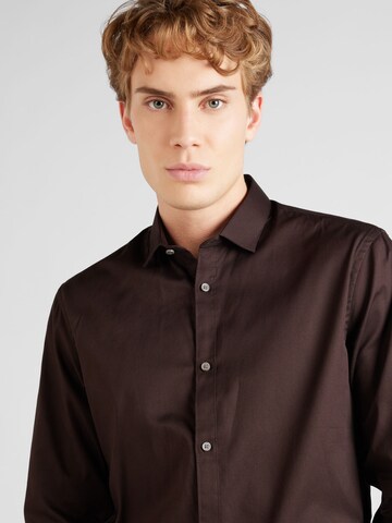 JACK & JONES Slim fit Button Up Shirt in Brown