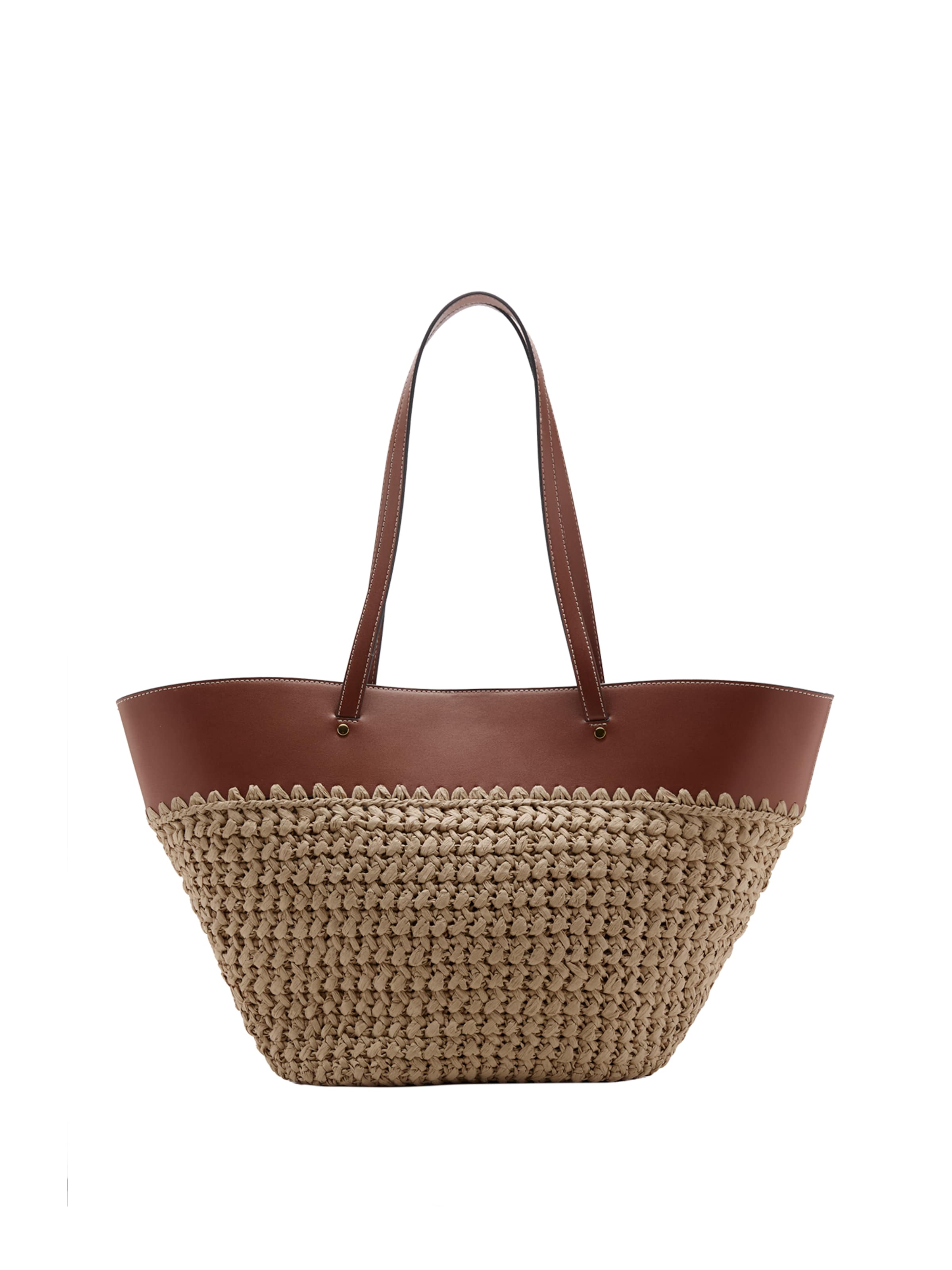 MANGO Shopper 'PAROS' in Brown: front