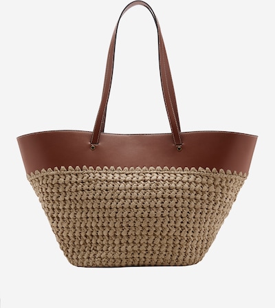 MANGO Ostoskassi 'PAROS' koossa One Size värissä beige / ruskea, Tuotenäkymä