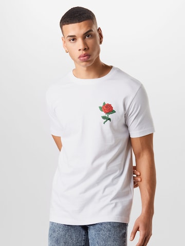 Maglietta 'Rose' di Mister Tee in bianco: frontale