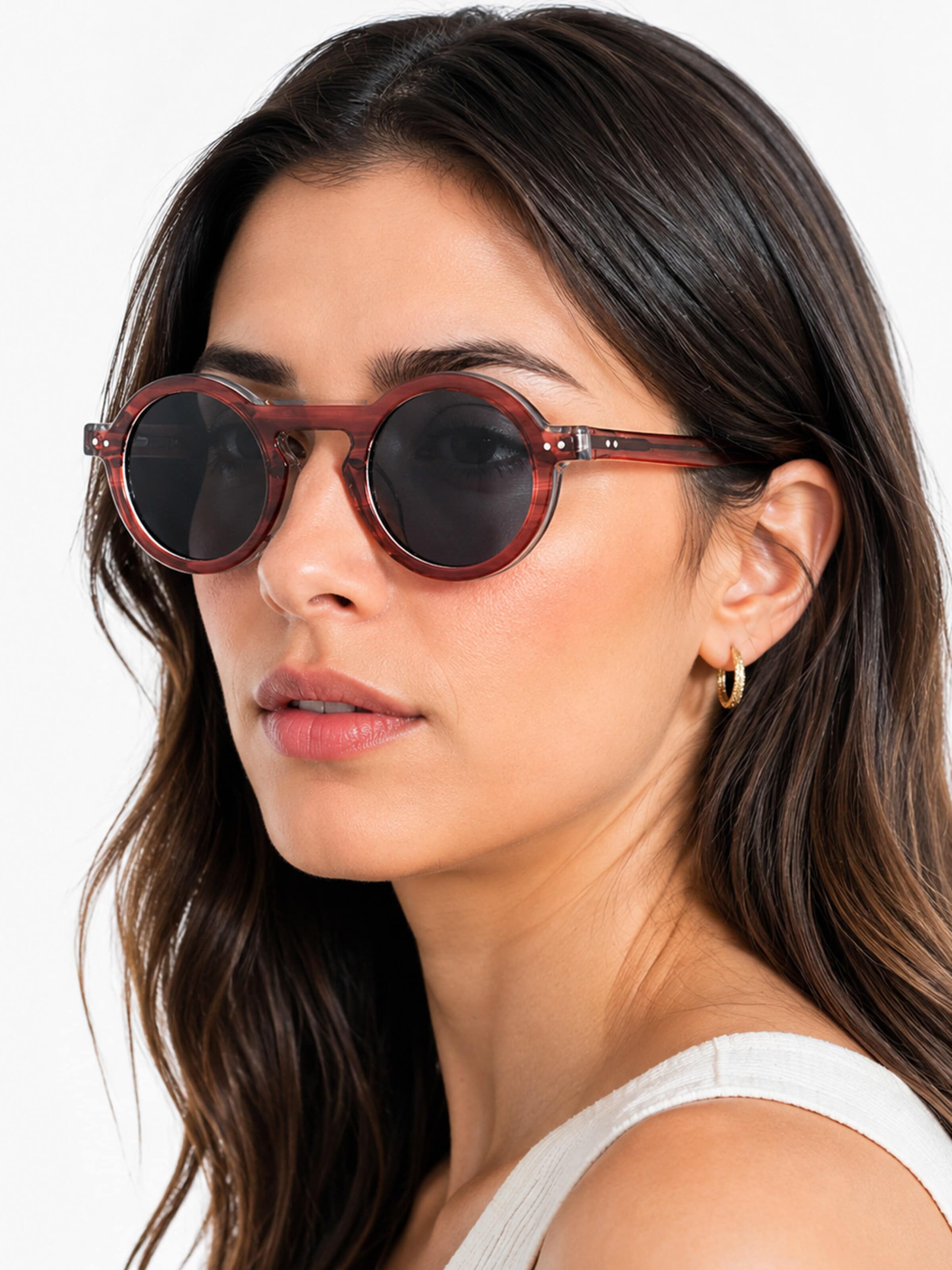 Lunettes de soleil 'Lennon Sonnenbrillen Trozu' VEYREY en rouge : devant