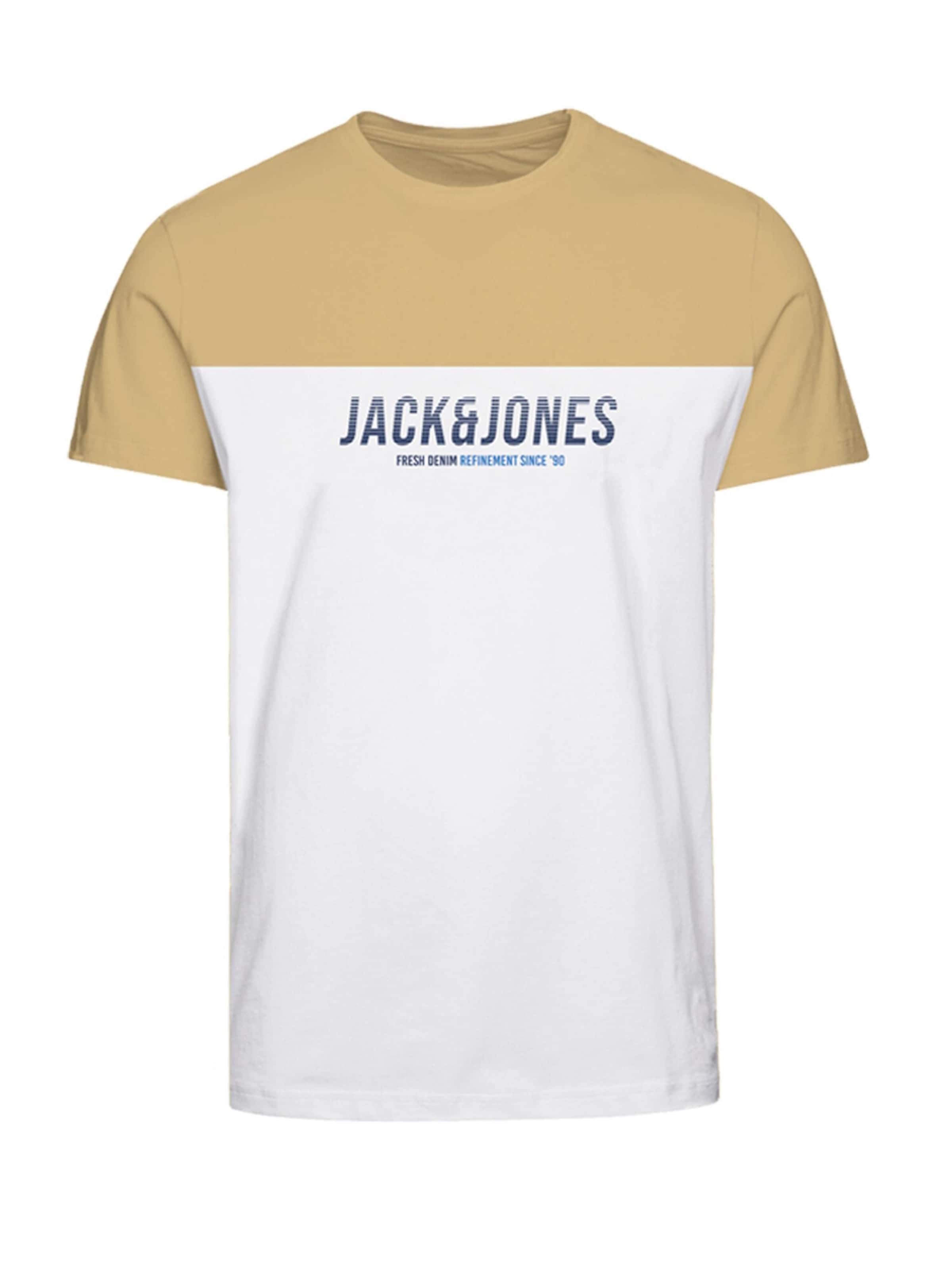T-Shirt 'Dan Blocking' JACK & JONES en blanc : devant