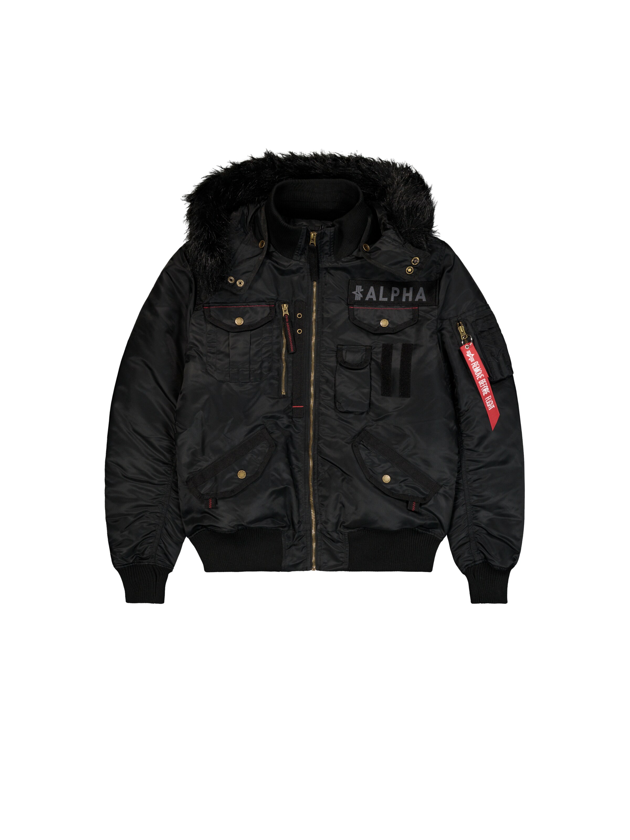 ALPHA INDUSTRIES Between-Season Jacket 'Deflector' in Black: front