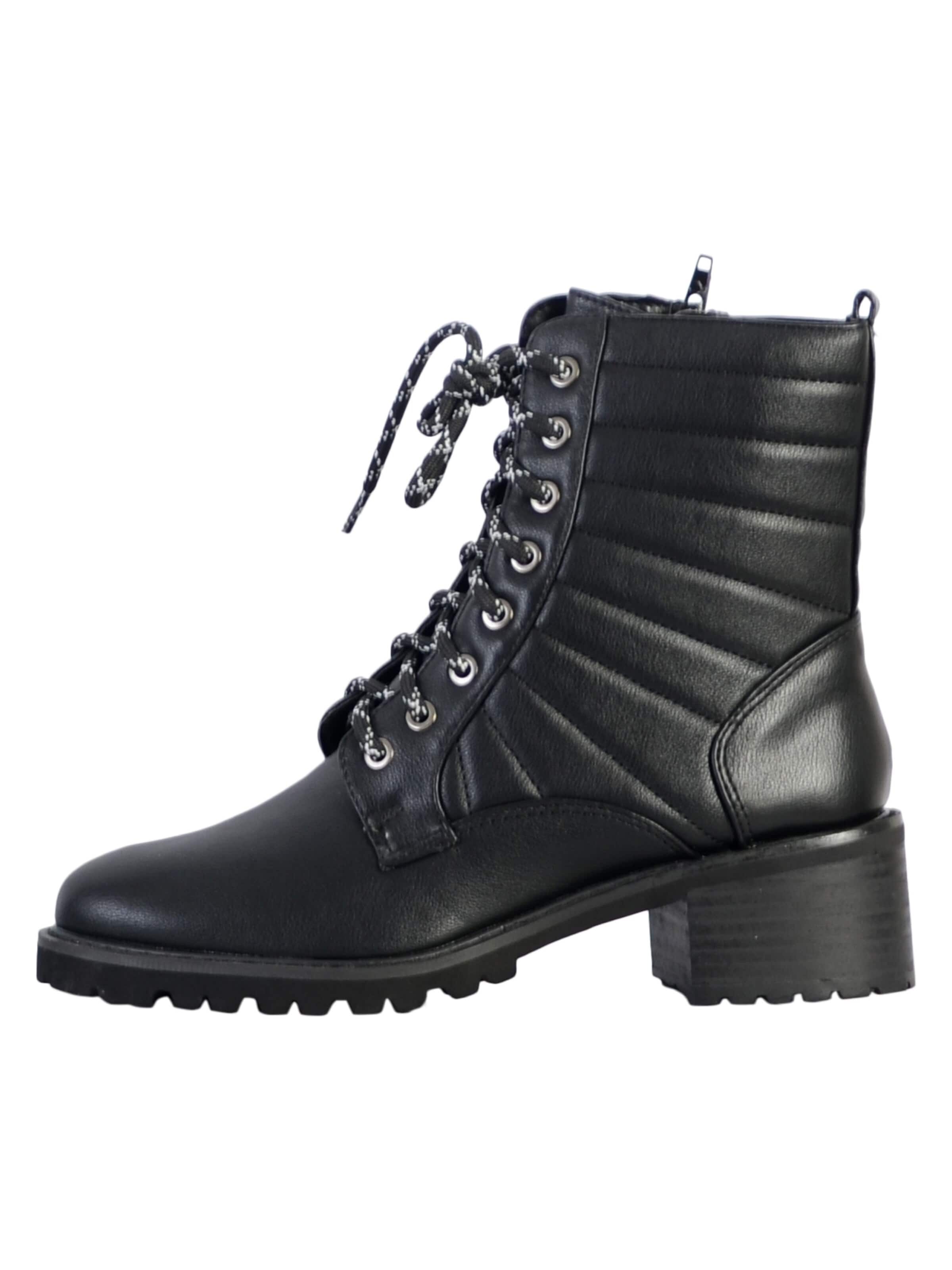 Bottines The Divine Factory en noir : devant