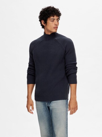 Pull-over SELECTED HOMME en bleu : devant