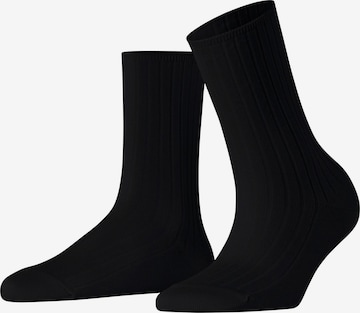 FALKE Socken 'Cotton Rib' in Schwarz: Vorderseite
