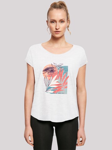 F2 T-Shirt 'F2 Beach Vibes Sommer Style' in Weiß: Vorderseite
