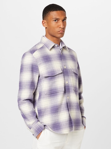 DRYKORN Regular fit Button Up Shirt 'GUNRAY' in Purple: front