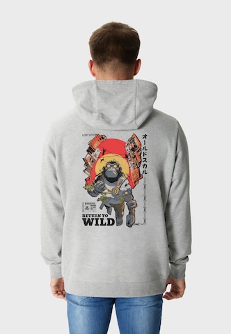 Oldskull Sweatshirt 'Wrldvibe Return to Wild Graphic' in Grijs