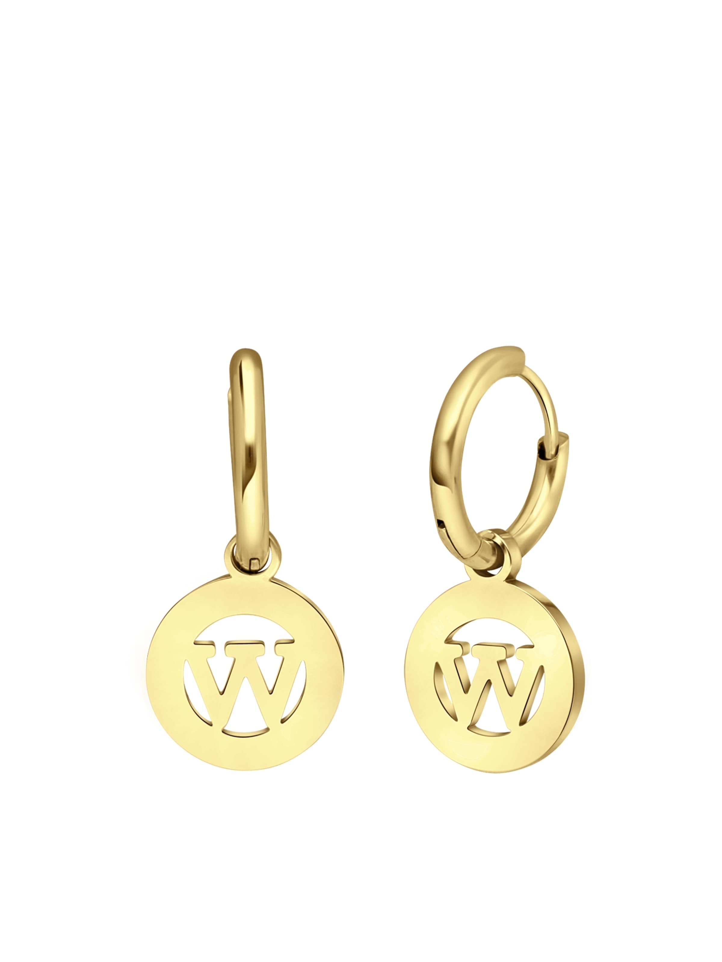 Boucles d'oreilles Lucardi en or : devant