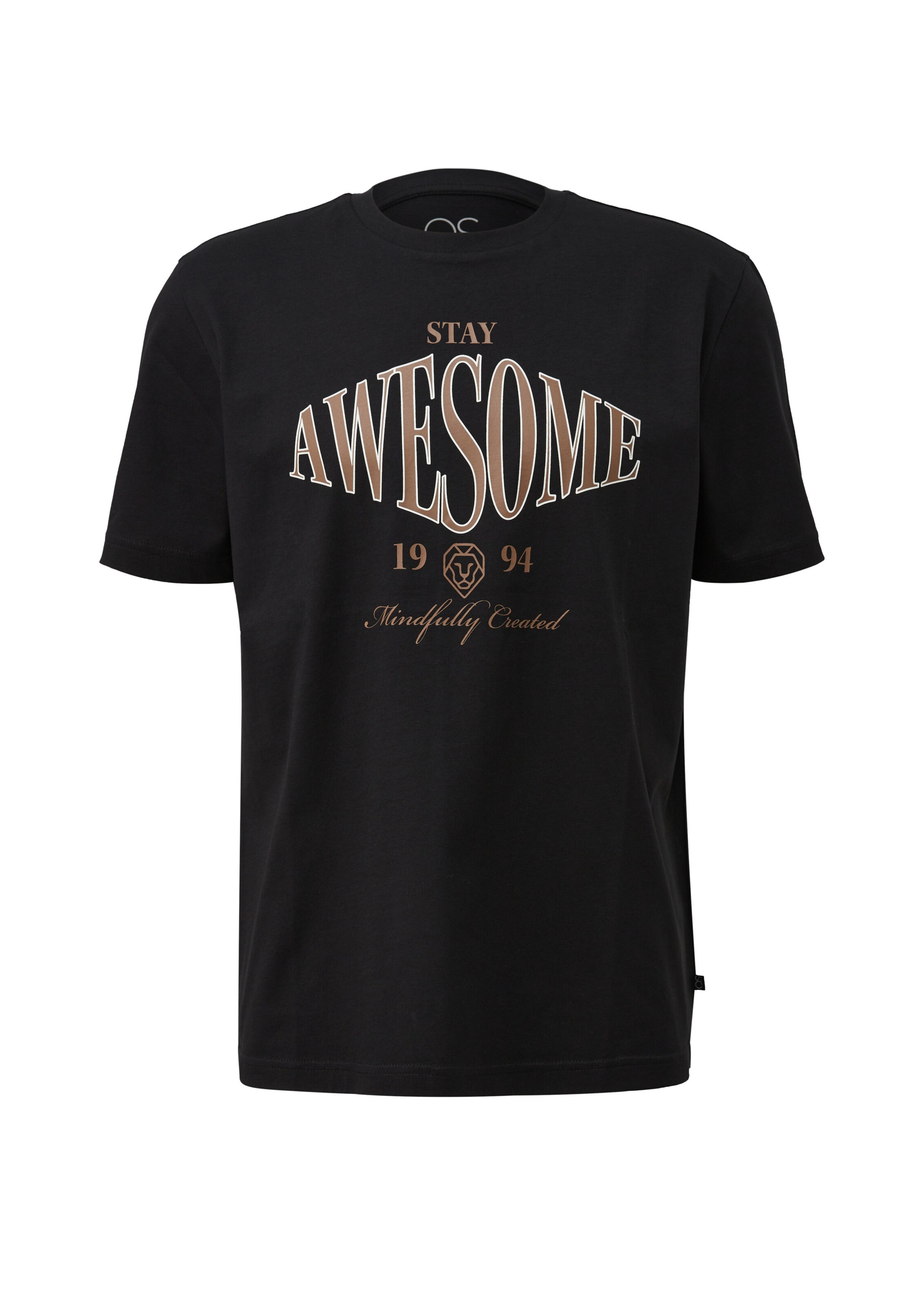 T-Shirt QS en noir : devant