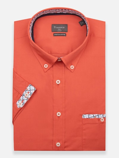 7Camicie Zakelijk overhemd 'Iconic Poplin Stretch Man Shirt Short Sleeve Light Blue' in de kleur Oranje, Productweergave