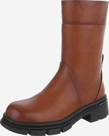 Ital-Design Stiefelette in Braun: Vorderseite