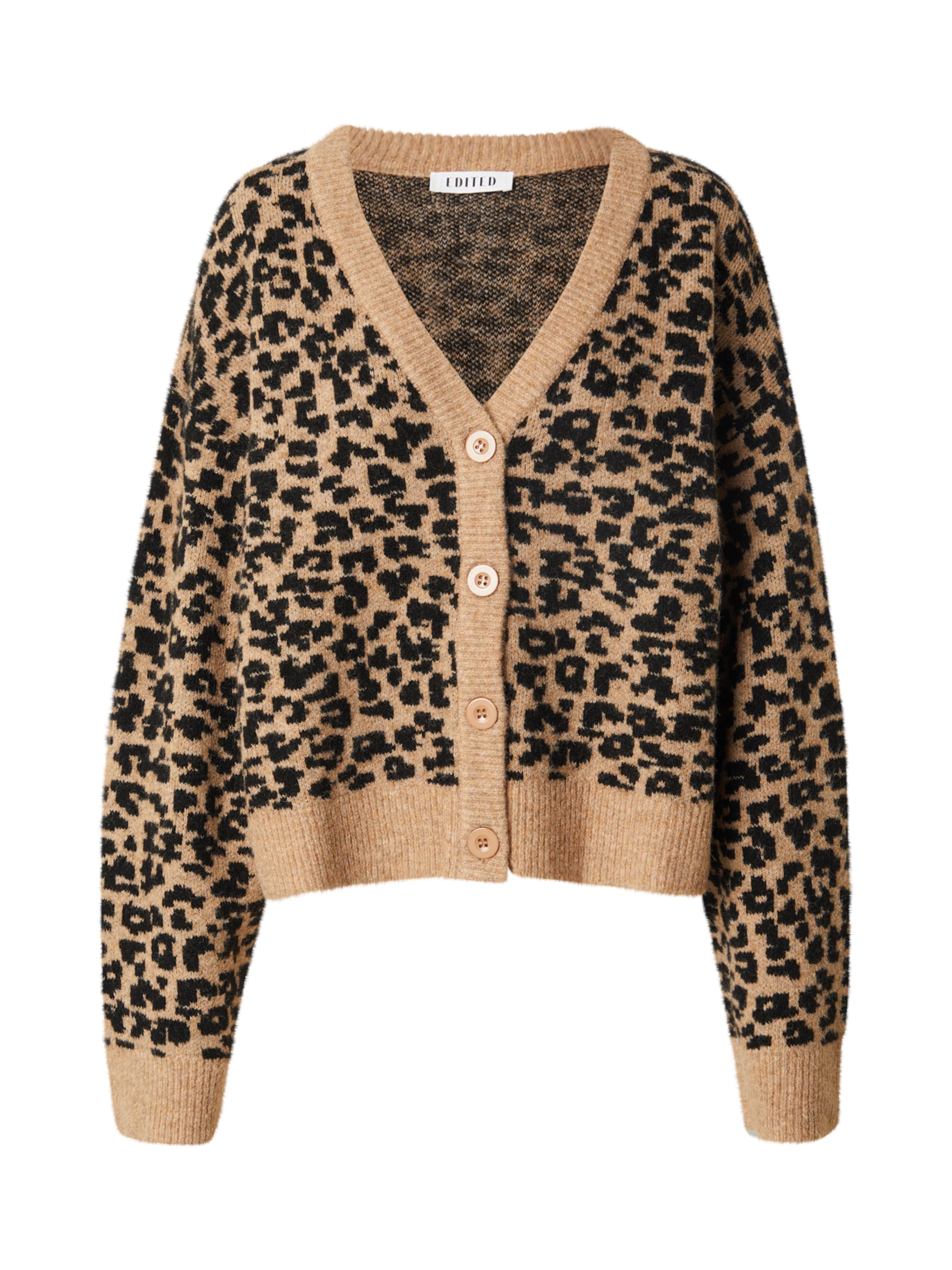 EDITED Knit cardigan 'Leanne' in Brown: front